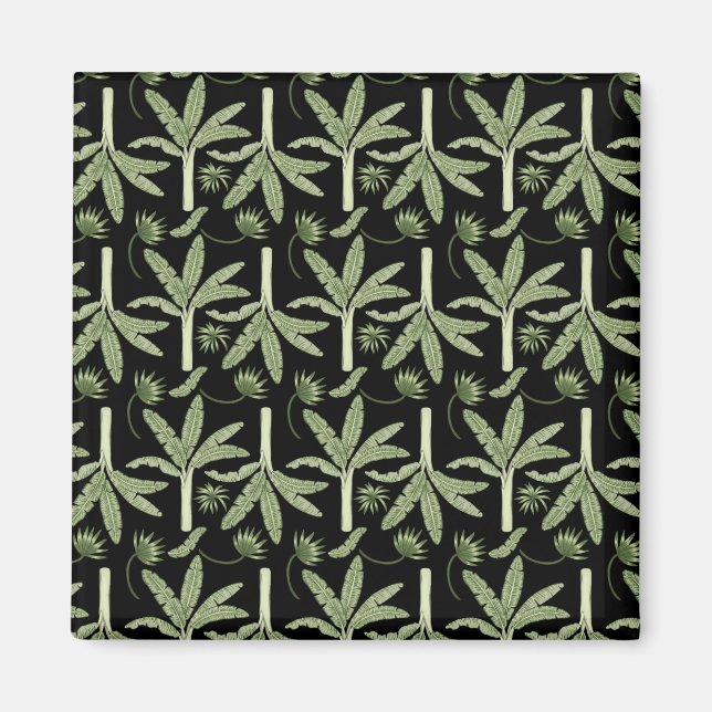 Tropical palm trees seamless pattern magnet (Front)