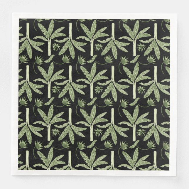 Tropical palm trees seamless pattern paper dinner napkins (Front)