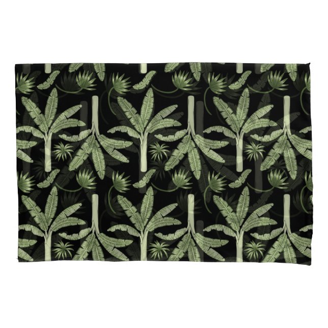 Tropical palm trees seamless pattern pillow case (Front-Left)