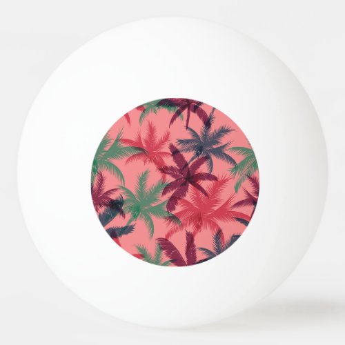 Tropical Palm Trees Seamless Pattern Ping Pong Ball