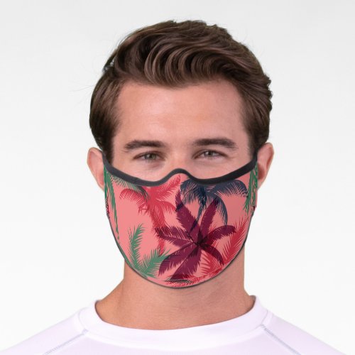 Tropical Palm Trees Seamless Pattern Premium Face Mask