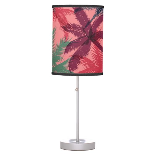 Tropical Palm Trees Seamless Pattern Table Lamp