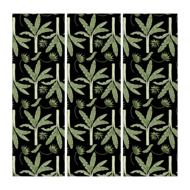 Tropical palm trees seamless pattern triptych (Front)