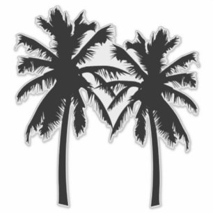 Tropical Palm Trees Silhouette Sticker