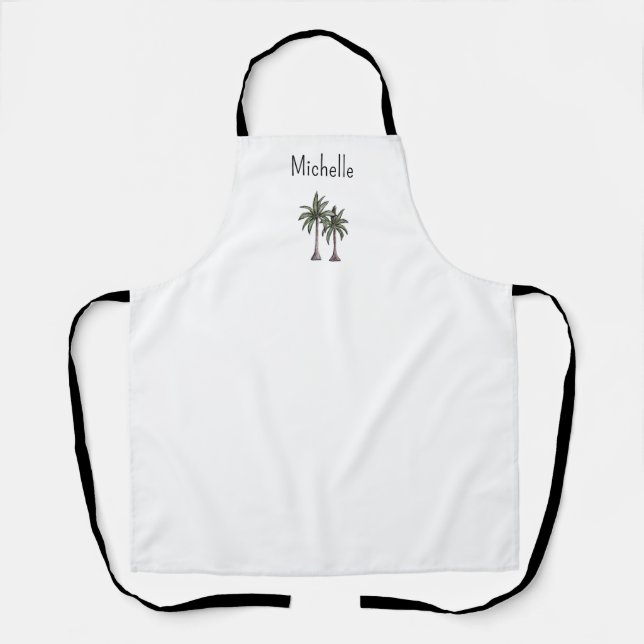 Tropical Palm Trees Simple Beach Personalized Apron (Front)