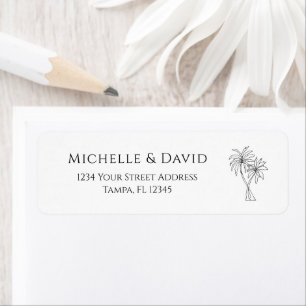 Tropical Palm Trees Simple Classic Return Address Label
