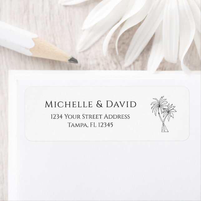 Tropical Palm Trees Simple Classic Return Address Label (Insitu)