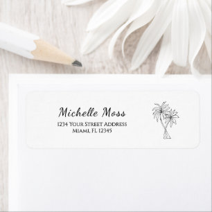 Tropical Palm Trees Simple Script Return Address Label