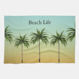 Tropical Palm Trees Summer Beach House Custom Kitchen Towel