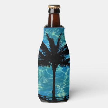 Tropical Palm Trees Summer Bottle Cooler by DawnMorningstar at Zazzle