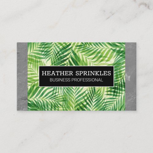 Tropical Palm Trees Texture Wall Border Business Card