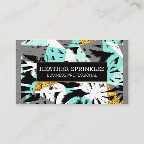 Tropical Palm Trees Texture Wall Border Business Card