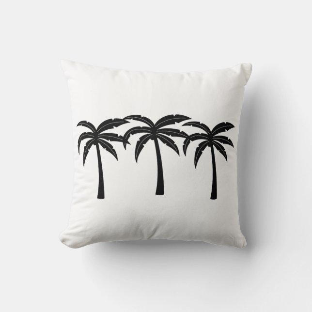 Tropical Palm Trees Throw Pillow (Front)