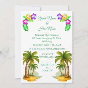 Tropical Palm Trees Thunder_Cove  Invitation