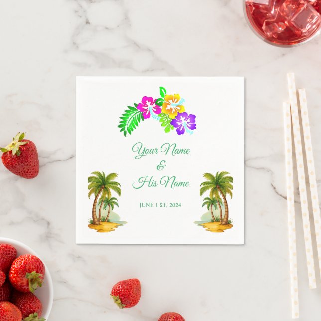 Tropical Palm Trees Thunder_Cove  Napkins (Insitu)