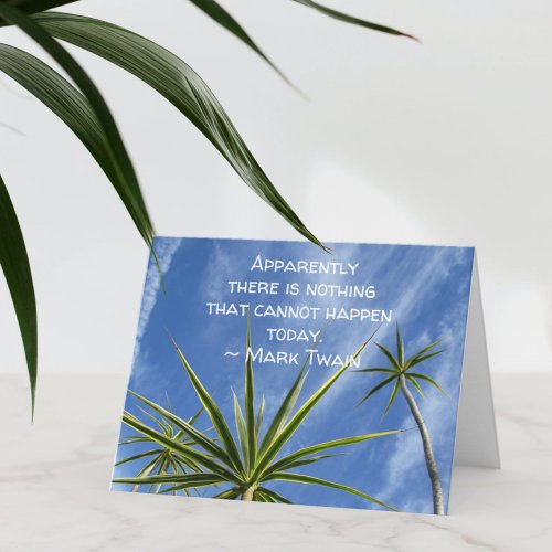 Tropical Palm Trees Twain Quote Note Card