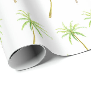 Tropical Palm Trees Watercolor Wrapping Paper
