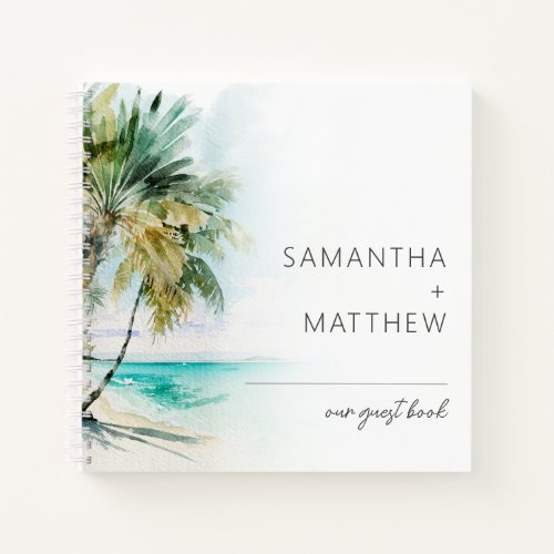 Tropical Palm Trees Wedding Guest Book