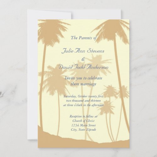 Tropical Palm Trees Wedding Personalized Invite