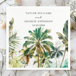 Tropical Palm Trees Wedding Napkins