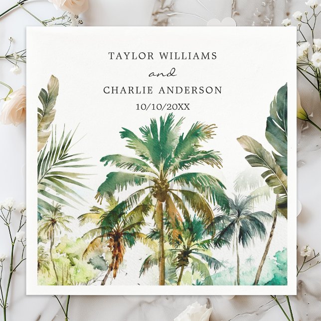 Tropical Palm Trees Wedding Napkins (Creator Uploaded)