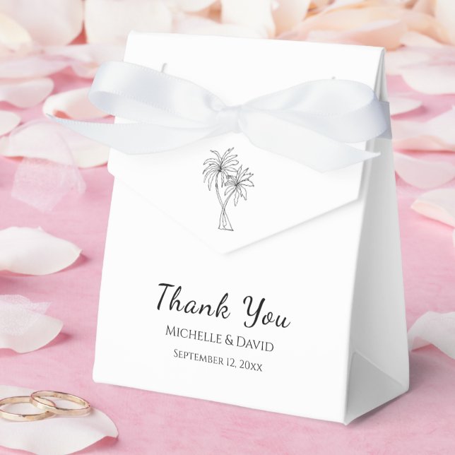 Tropical Palm Trees Wedding Thank You Elegant  Favor Boxes (Wedding)