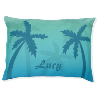 Tropical Palm Trees With Pet's Own Name Pet Bed