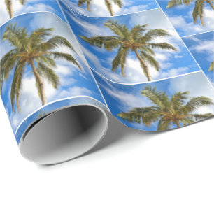 tropical palm trees wrapping paper