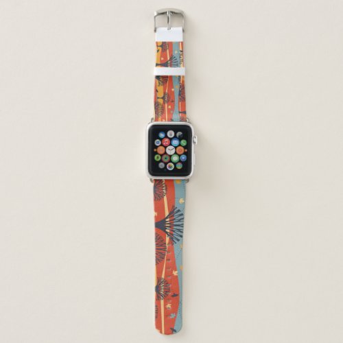 Tropical Palm Vintage Floral Background Apple Watch Band