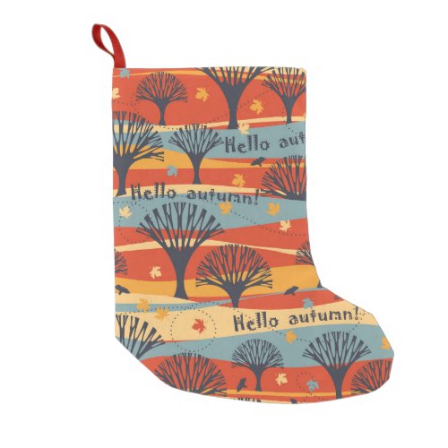 Tropical Palm Vintage Floral Background Small Christmas Stocking