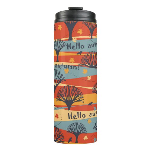 Tropical Palm Vintage Floral Background Thermal Tumbler