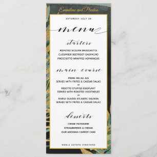 Tropical Palm Wedding Dinner Menu
