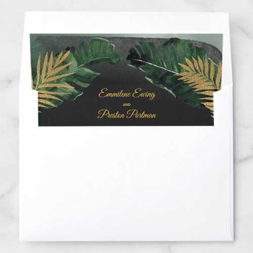 Tropical Palm Wedding Envelope Liner 2