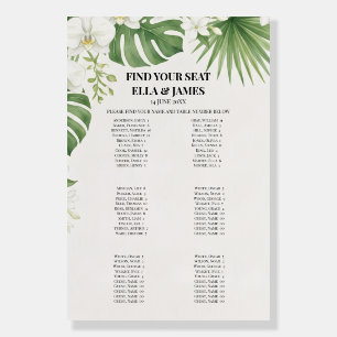 Tropical Palm Wedding Seating Chart Sign
