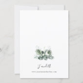 Tropical Palm & White Floral Wedding V2 LN Invitation (Back)