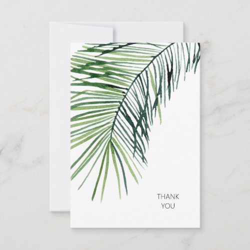 Tropical Palm White Wedding Thank You