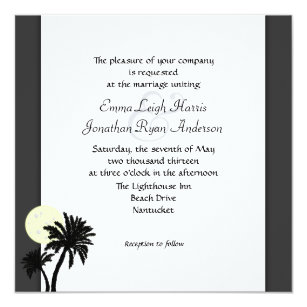 Black And White Beach Wedding Invitations 10