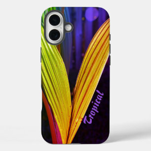 Tropical Palms Bright Multicolored iPhone 16 Plus Case