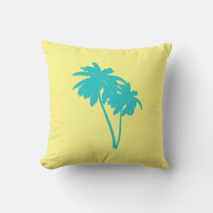 Tropical palms, colorful design throw pillow
