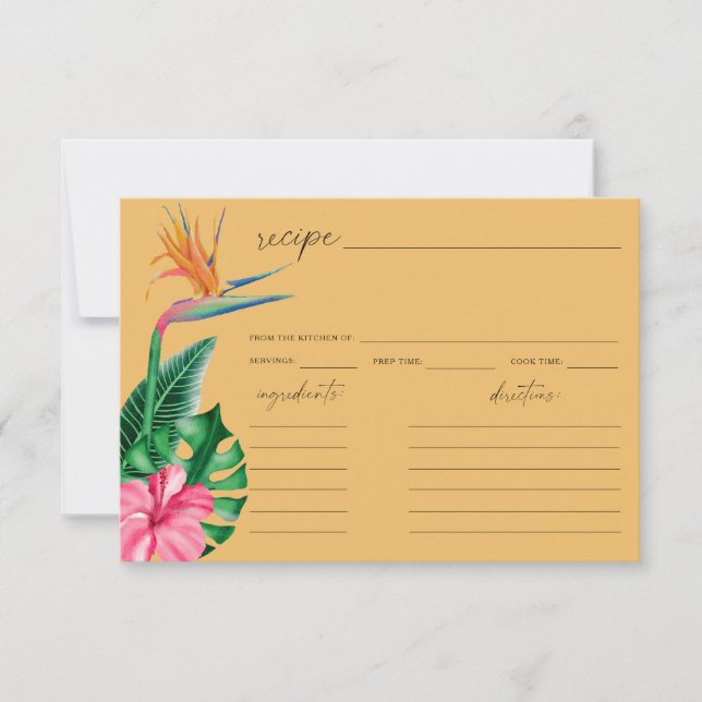 Tropical palms floral bridal shower recipe (Front)