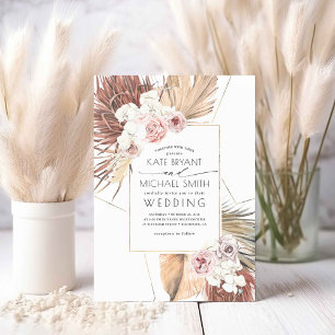 Tropical Palms Foliage Seaside Desert Wedding Invitation