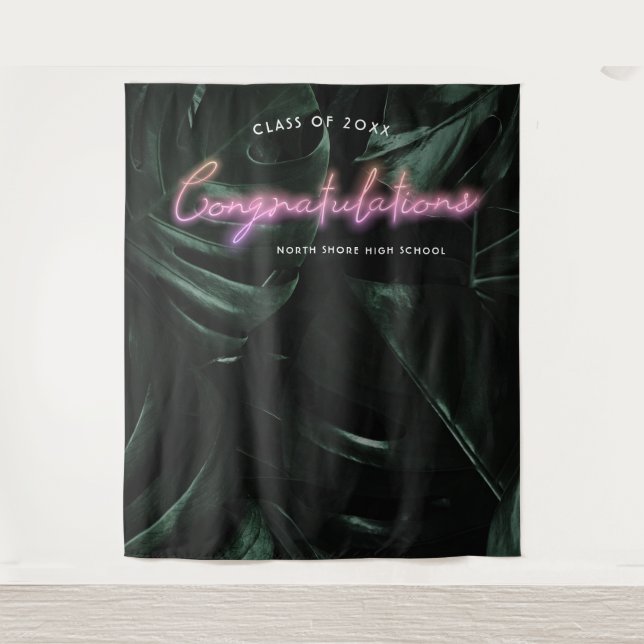 Tropical Palms | Graduation Photo Booth Backdrop (Front)