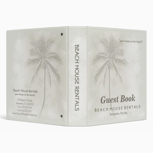 Tropical Palms Guest Book Beach Binder (Background)