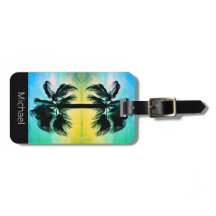 Tropical Palms in Vintage Style Luggage Tag