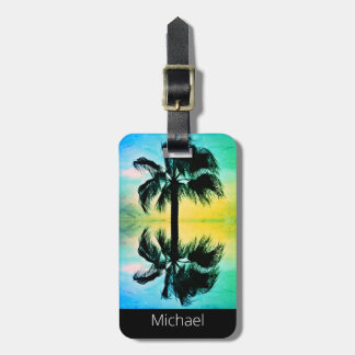 Tropical Palms in Vintage Style Luggage Tag