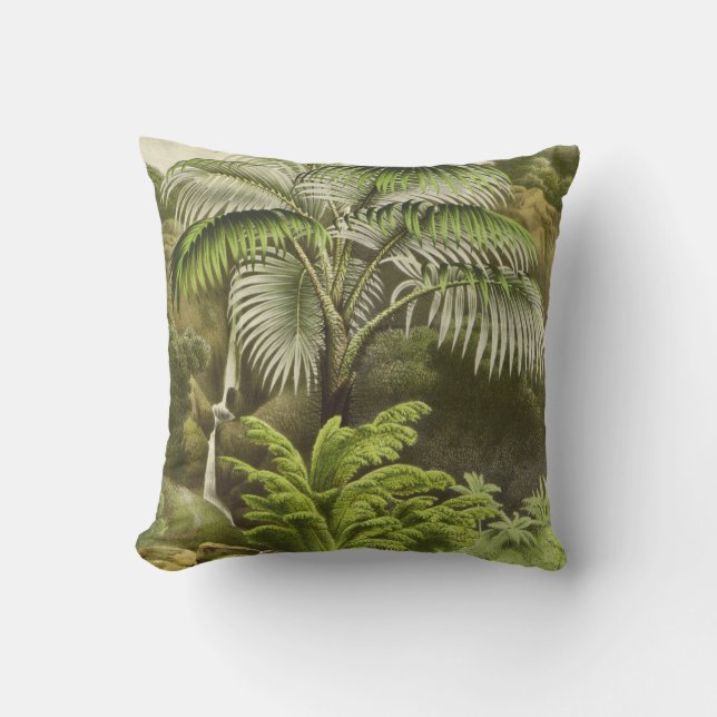 Tropical Palms Indoor Outdoor Pillow (Front)