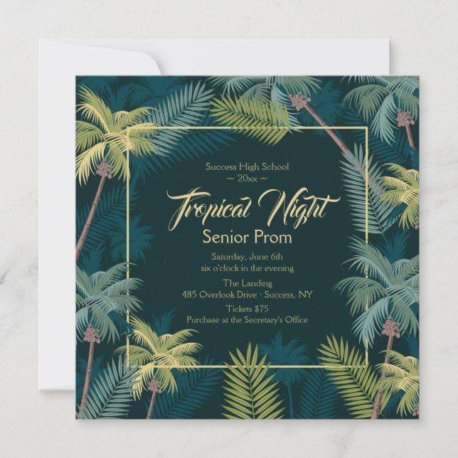 Tropical Palms Invitation (Front)