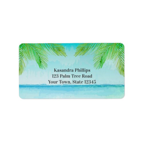 Tropical Palms Label