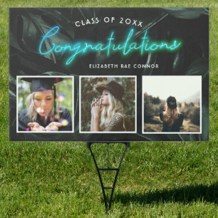 Tropical Palms Neon Lights   Graduation 3 Photo  Sign