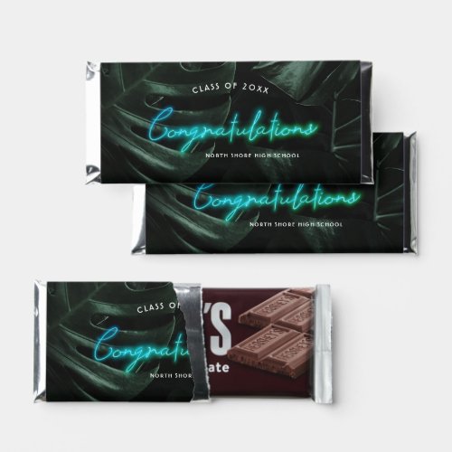 Tropical Palms Neon Lights  Graduation Favors  Hershey Bar Favors